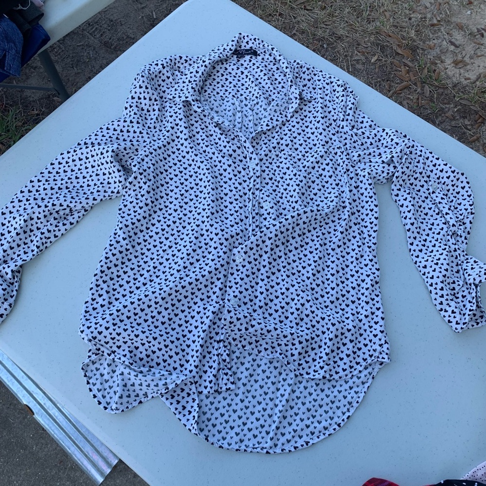 Velvet Heart Button Down Dress Shirt - Size Small
